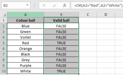 How to use the OR function in Excel