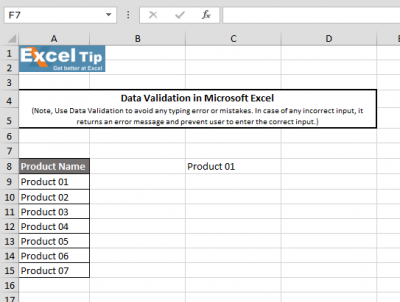 How to create Drop Down list with Data Validation in Excel