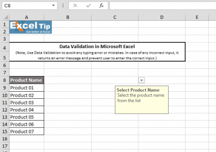 How to create Drop Down list with Data Validation in Excel