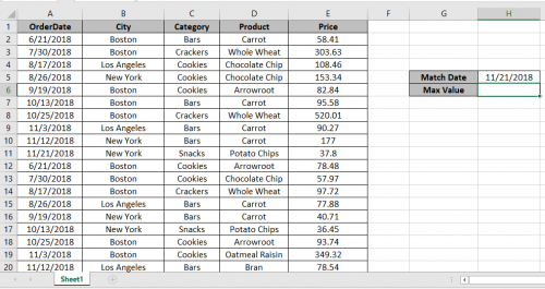 Calculate Max if condition match
