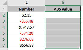 excel convert negative number to positive formula