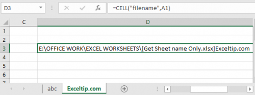 How to Get Sheet name of worksheet in Excel