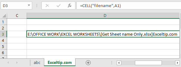 How To Get Sheet Name Of Worksheet In Excel