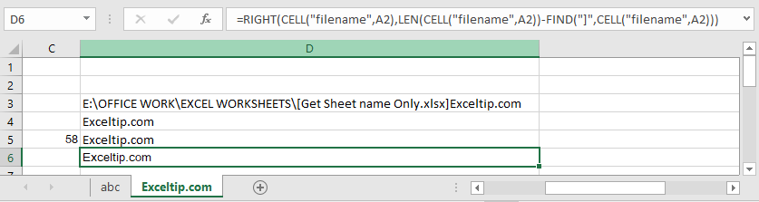 How To Get Sheet Name Of Worksheet In Excel