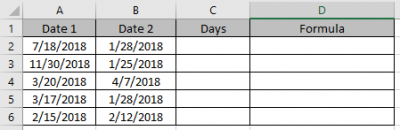 How to Get days between dates in Excel