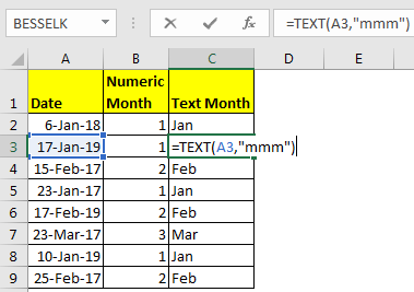 How To Get Month From Date In Excel