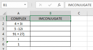 How to use the IMCONJUGATE Function in Excel