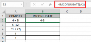 How to use the IMCONJUGATE Function in Excel