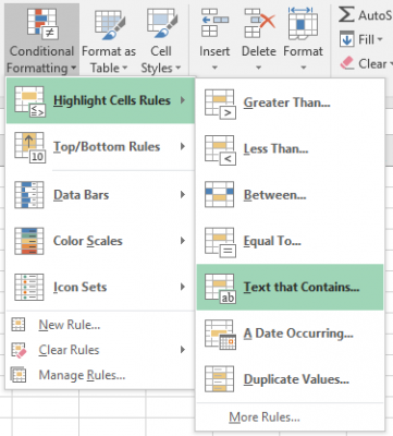 How to Highlight cells that contain specific text in Excel
