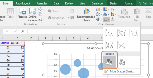 Excel 2007 bubble chart labels