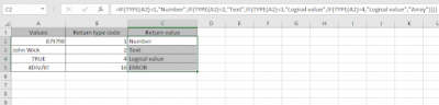 How to use the TYPE Function in Excel