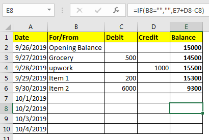 Excel Debit Credit Running Balance Formula Deferred Tax Calculation Example