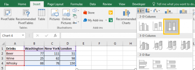 How to use Stacked Column Chart in Excel