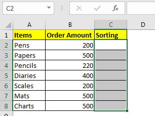 Sort Numeric Values With Excel Rank Function