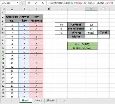 Calculate marks with criteria in Excel