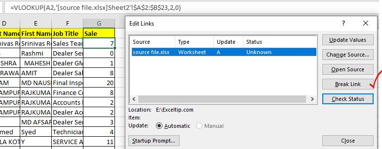 excel file links