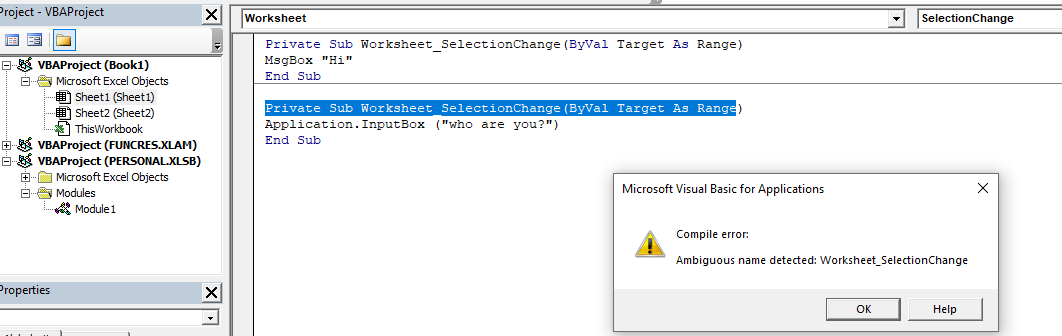 How To Solve Ambiguous Name Detected Vba Error