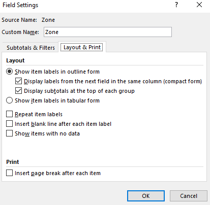 excel for mac tabluar view vs form pivot table