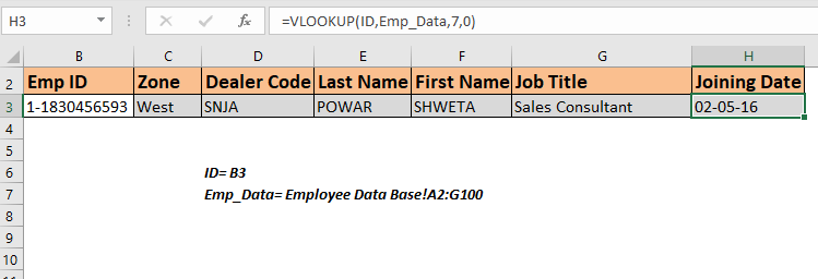 Get Employee Information Using Vlookup In Excel Get Employee Information Using Vlookup In Excel