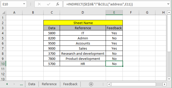 Excel Increment Cell Reference Using Indirect Function