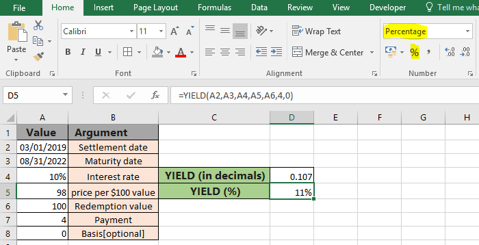 How To Use The Yield Function In Excel How To Use The Yield Function In Excel